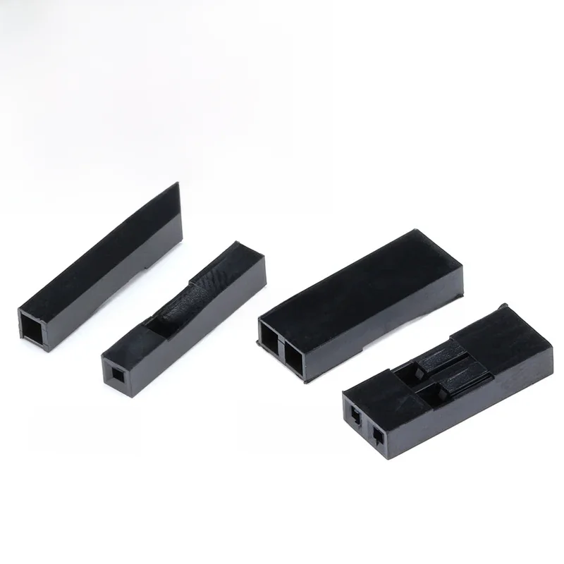 100 sztuk/partia 2.54mm 1 Pin 2 rozstaw pinów Dupont przewód zasilający czarna obudowa z tworzywa sztucznego kobiet złącze pinowe przypadku powłoki pudełkiem 1 P/2 P — zdjęcie 2