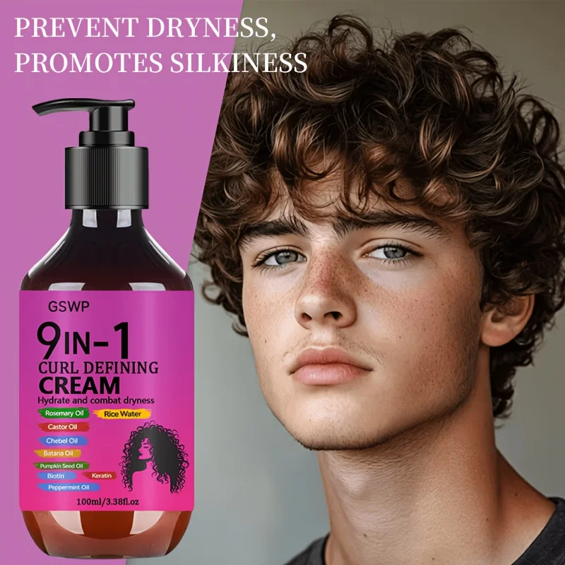 GSWP 9-in-1 Locken-Styling-Creme nährt das Haar und lindert Trockenheit, bietet langanhaltenden Halt für lockiges Haar. 100/200ml – Detail 4