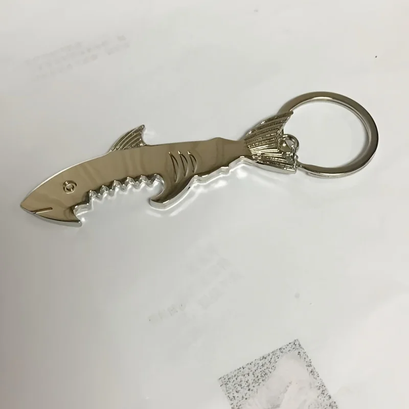 

Shark Bottle Opener Keychain Beer Opener Tool Key Chain Ring, Creative Metal Corkscrew Shark Beer Bottle Opener Keychain Pendant