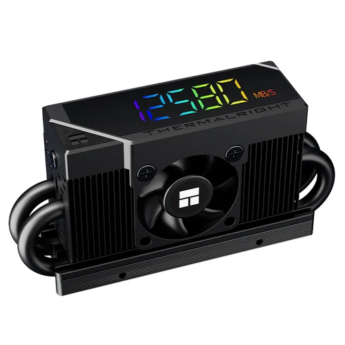 Imagen 2 del producto Thermalright HR-10 2280 PRO DIGITAL M.2SSD unidad de estado sólido disipador de calor con pantalla digital, tubos de calor de 4X5mm/ventilador de 3cm/soporte PCI-E5.0