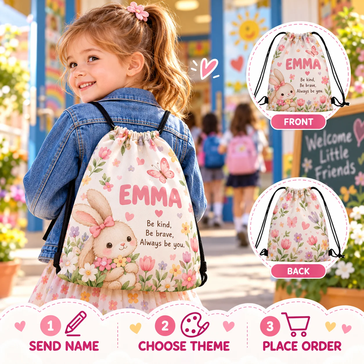 1pc Custom Drawstring Backpack Sports Gym Bag for Women Men Shopping Sackpack, Personalized Photo Drawstring Backpack