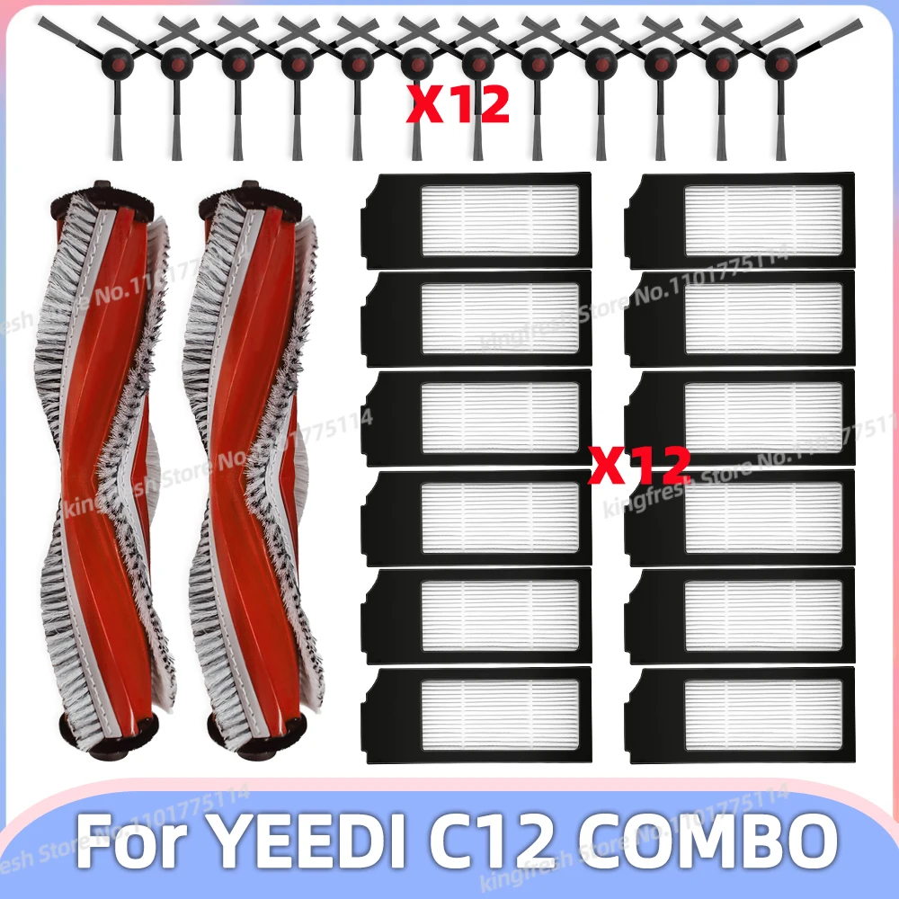 Compatible For ( YEEDI C12 COMBO )Vacuum Parts Main Roller Side Brush Hepa Filter Accessories