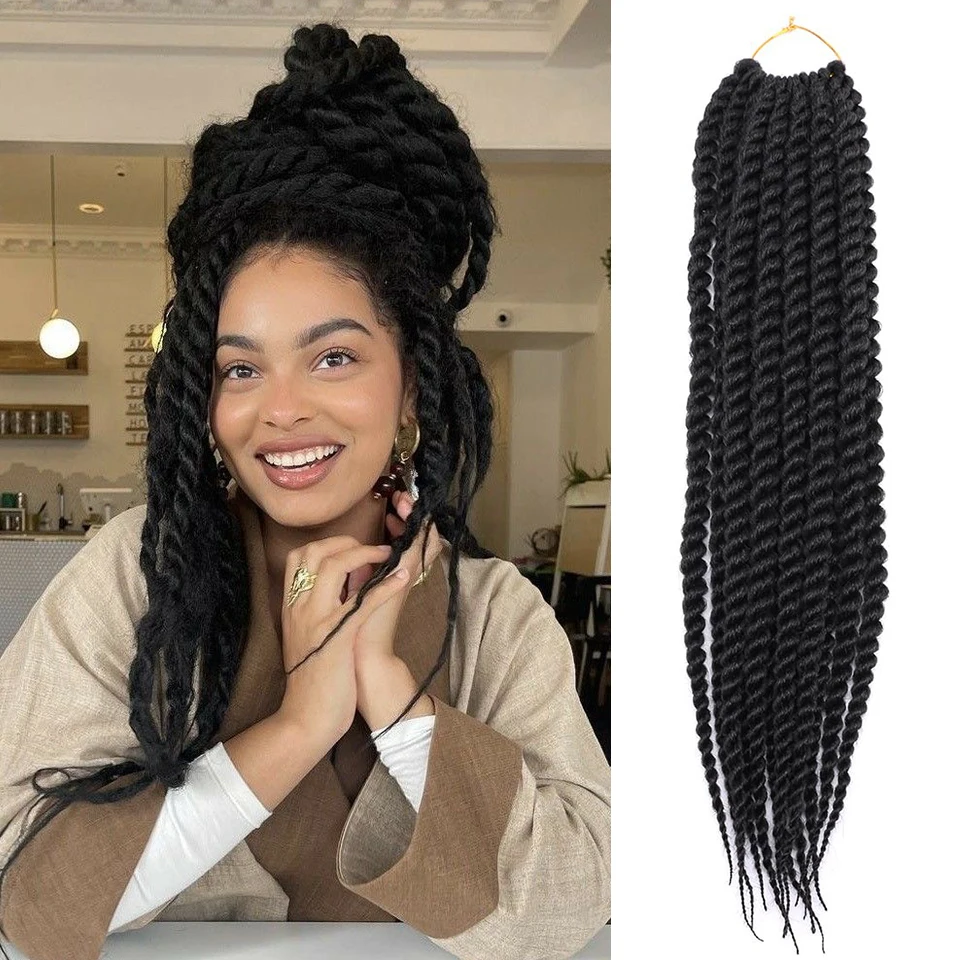 Havana Twist Crochet Hair for Women 1 Pack Jumbo Senegalese Twist Crochet Hair Synthetic Pro-Looped Braiding Hair Extension
