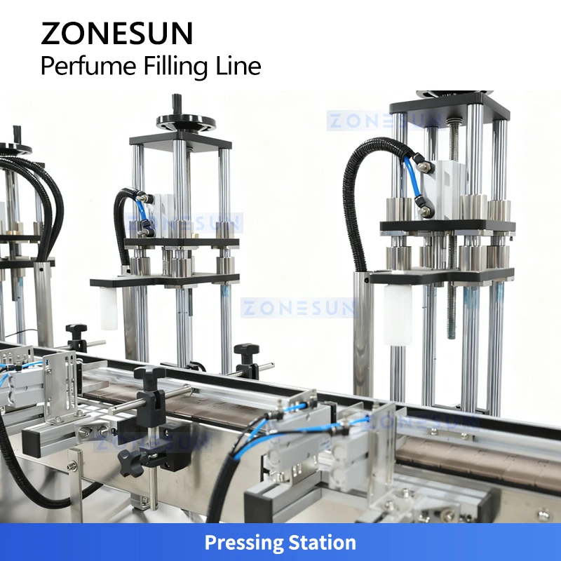 ZONESUN ZS-FAL180X11 Linea di produzione di tappatura per riempimento di bottiglie di profumo Attrezzatura per riempimento di liquidi cosmetici