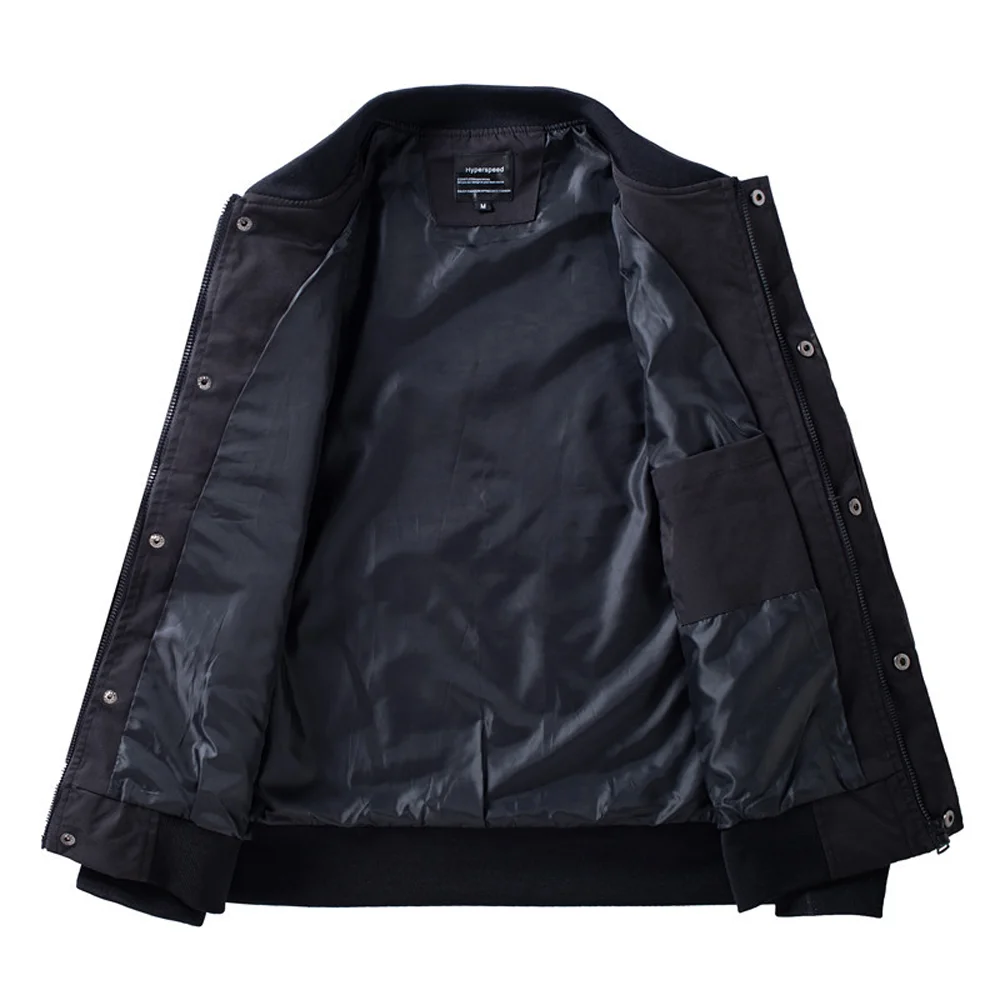 Men's Bomber Jacket Snap Button Zip Up Embroidered Casual Baseball Flight Jacket Windbreaker Coat 2026 New