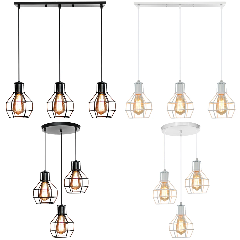 

Винтажный подвесной светильник 1/3 головок, промышленная люстра в стиле лофт, подвесной светильник в стиле ретро, абажур для кухни, гостиной, спальни, домашнее освещение