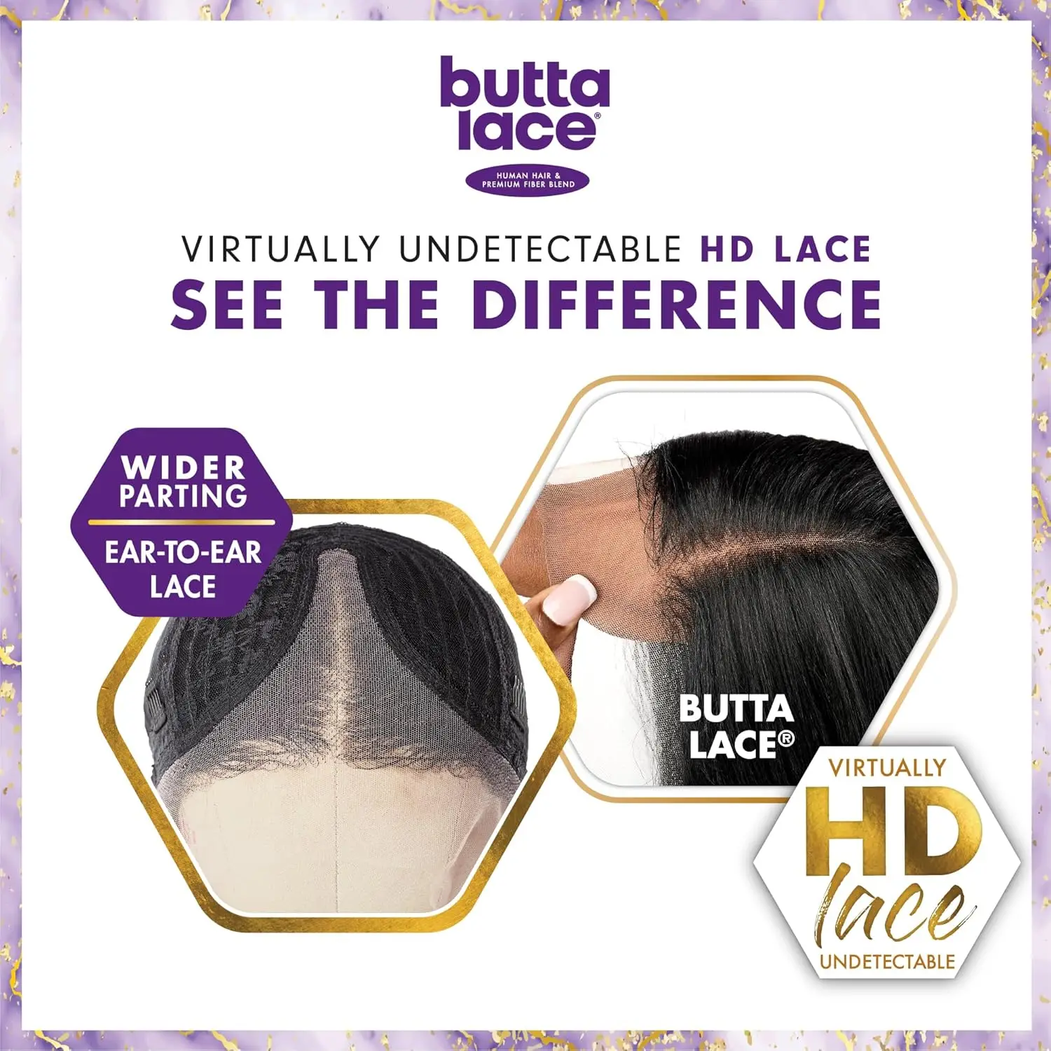 Sensationnel botte Lace Human Hair Blend HD parrucca anteriore in pizzo bohémien 28 "-aspetto lungo, morbido e naturale, facile Styling