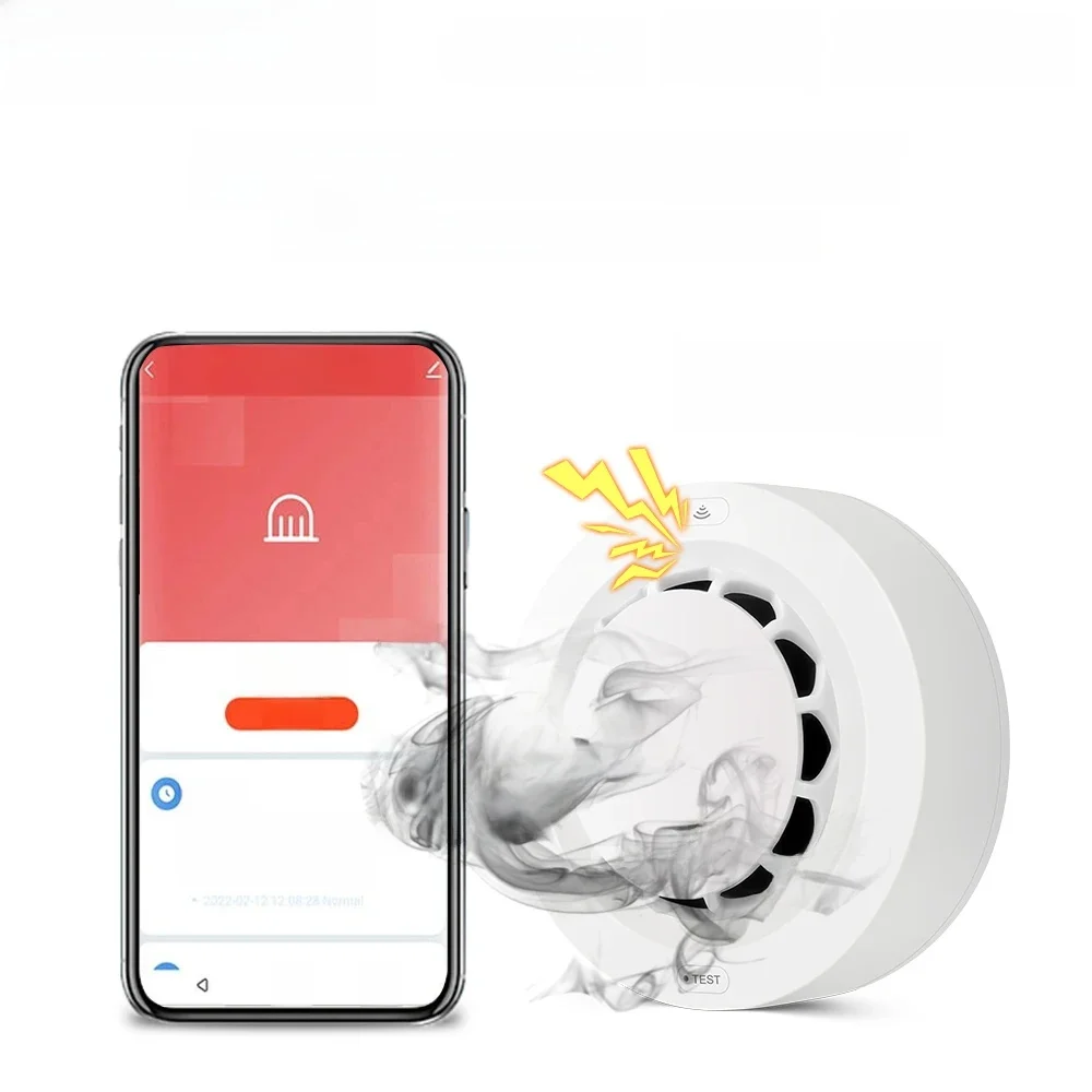 ONENUO Tuya ZigBee détecteur de fumée intelligent Protection de sécurité détecteur de fumée Protection incendie pour la sécurité de la maison Via l'application Smart Life