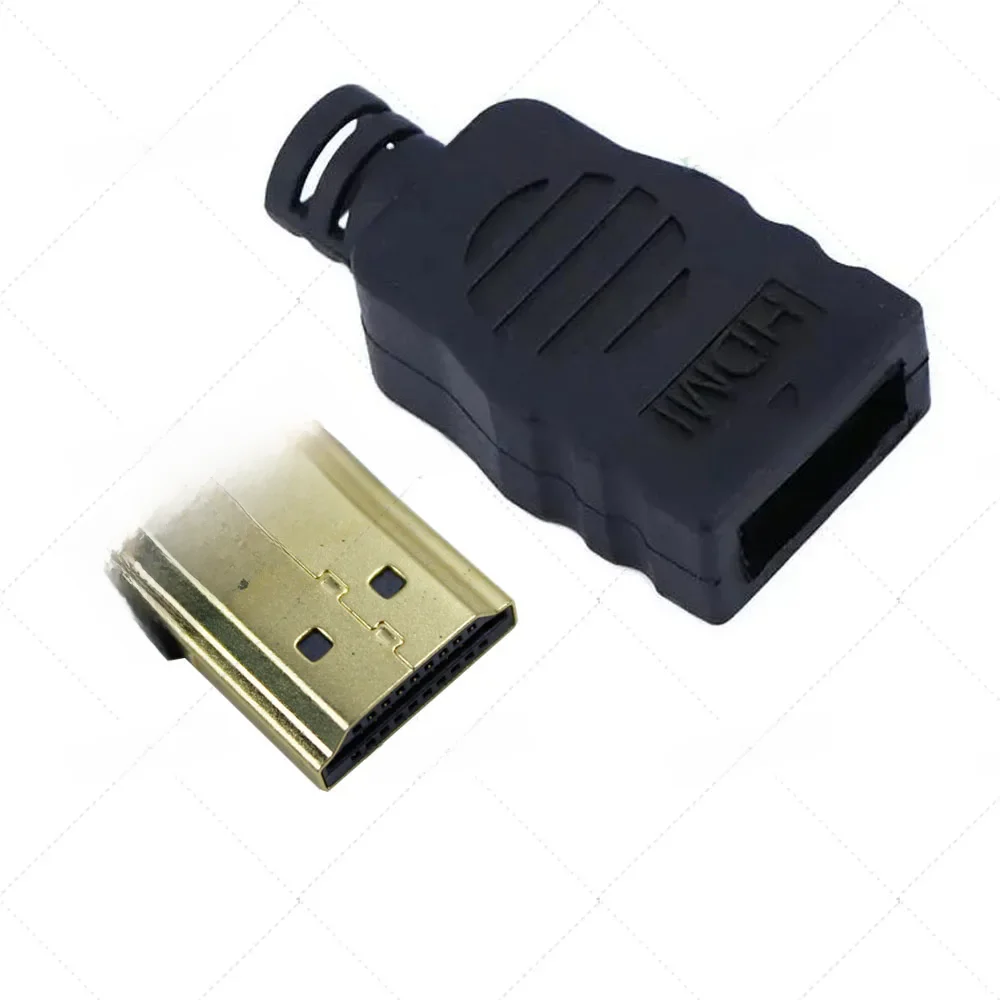 1Zestaw pozłacanych lutowanych męskich złączy terminala HDMI z plastikową obudową Zestaw naprawczy złącza lutowniczego HDMI HDMI — zdjęcie 2