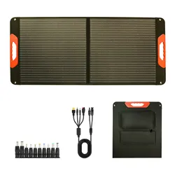 100W Portable Solar Panel,Monocrystalline Foldable Solar Charger MC-4 Cable  Power Station,Waterproof for Camping RV Van Trave