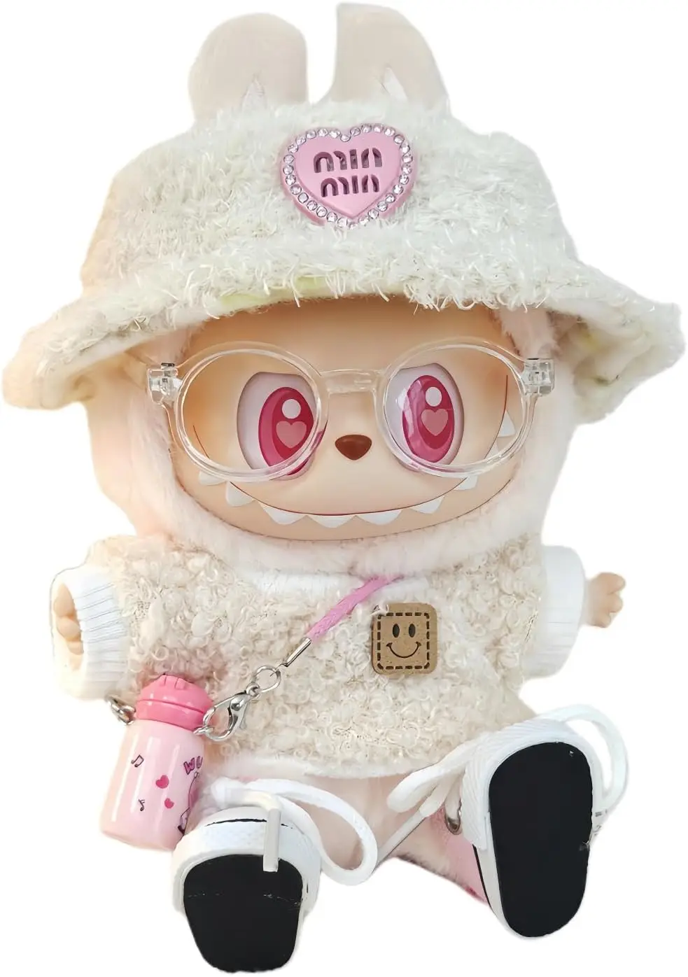 Clothes for Labubu(NO Doll), Hat & Overalls Set for 17cm Labubu Accessories Suit, Cute Clothes for Labubu Dress up Unique Style image 3