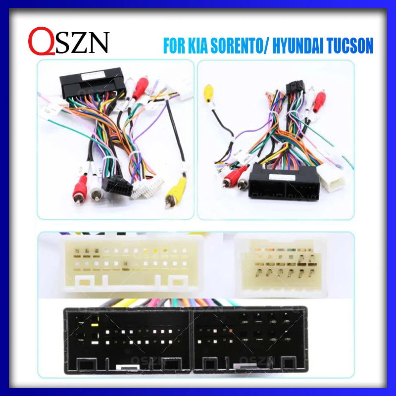 

QSZN Car Radio Stereo Canbus Box HY-SS-04 For KIA SORENTO 2015/ HYUNDAI TUCSON 2015 2016 Wiring Harness Power Cable 2 din