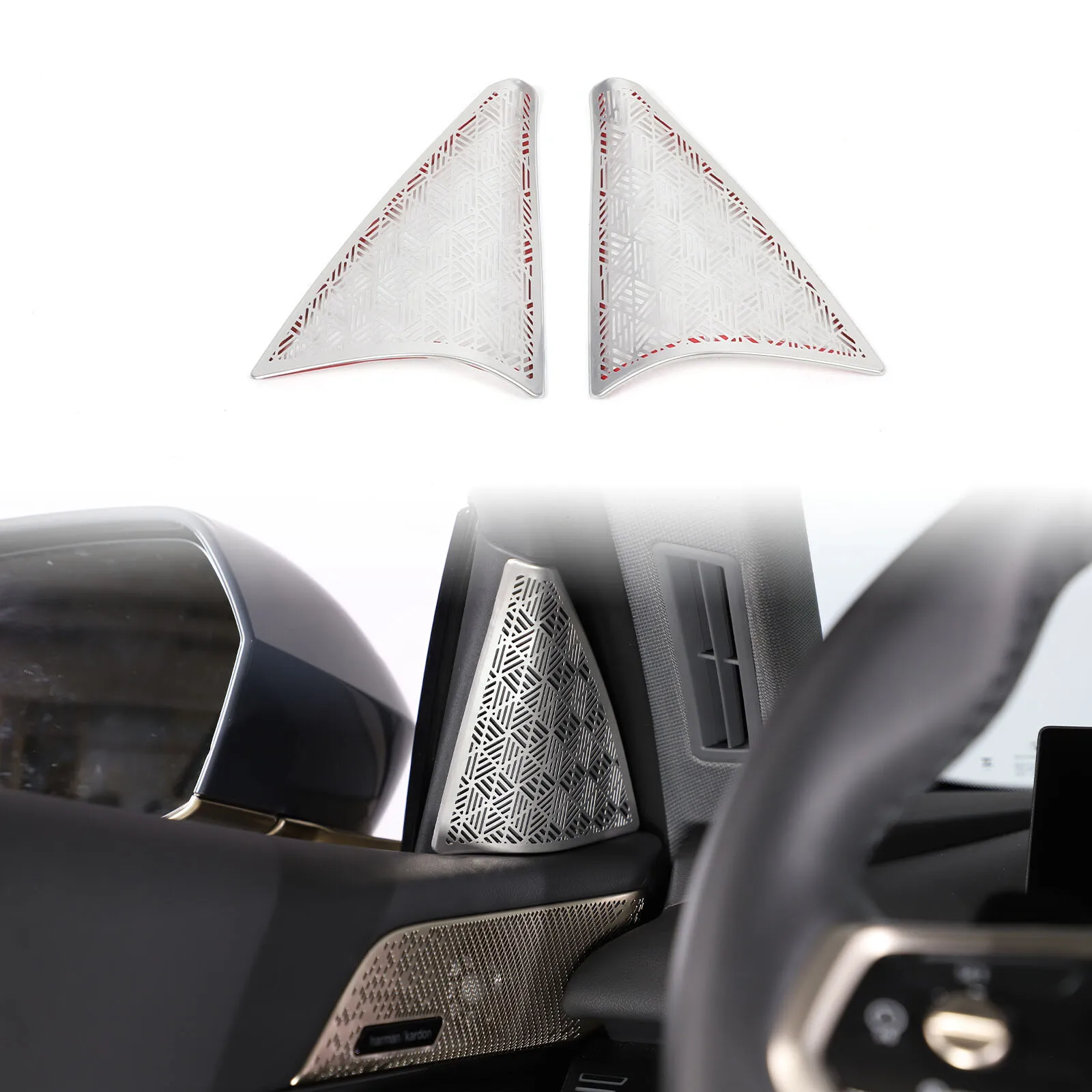 

For BMW 5 Series i5 G60 2024-2026 Alloy Car Styling A-Pillar Audio Speaker Decoration Cover Trim Auto Interior Accessories