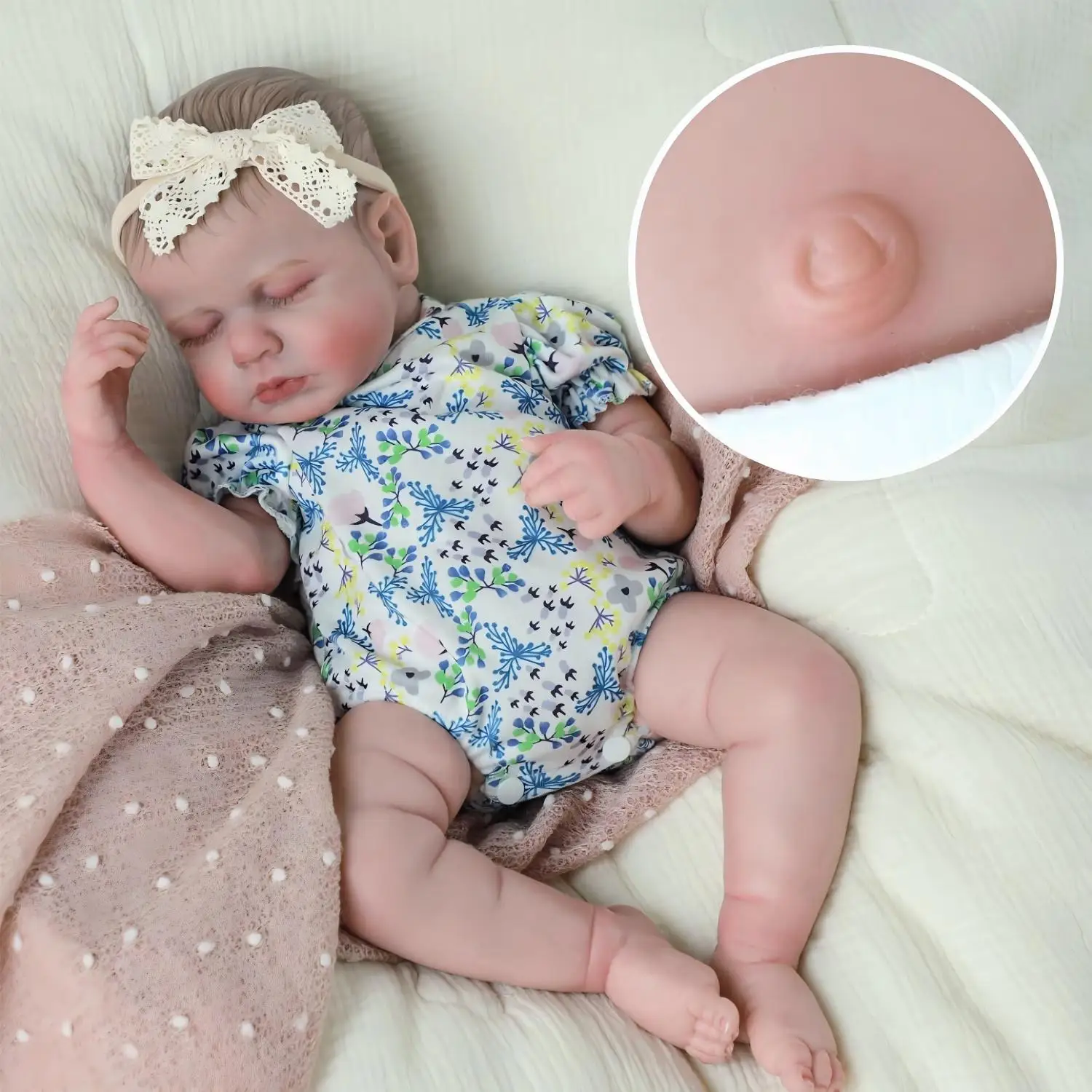 

20-дюймовая реалистичная кукла реборн, полностью виниловая моющаяся для сна, подарок для новорожденной девочки для детей