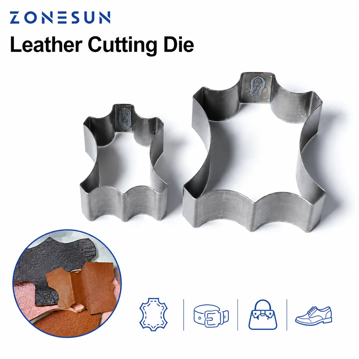 ZONESUN Steel Leather Cutting Die Steel Rule Die Special Shape Hollow Punching Die for Leather PVC Craft