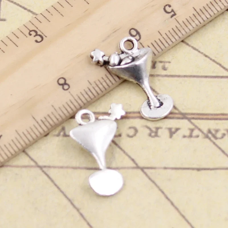 20szt Charms Martini Daquiri okulary 20x14mm tybetański kolor srebrny zawieszki antyczna biżuteria Making DIY Handmade Craft — zdjęcie 2