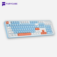 FURYCUBE 104 Keys Russian English Mechanical Keyboard ZT104 Wired Silent Switch Keyboard Hot Swap Type-C USB For Gamer PC Laptop