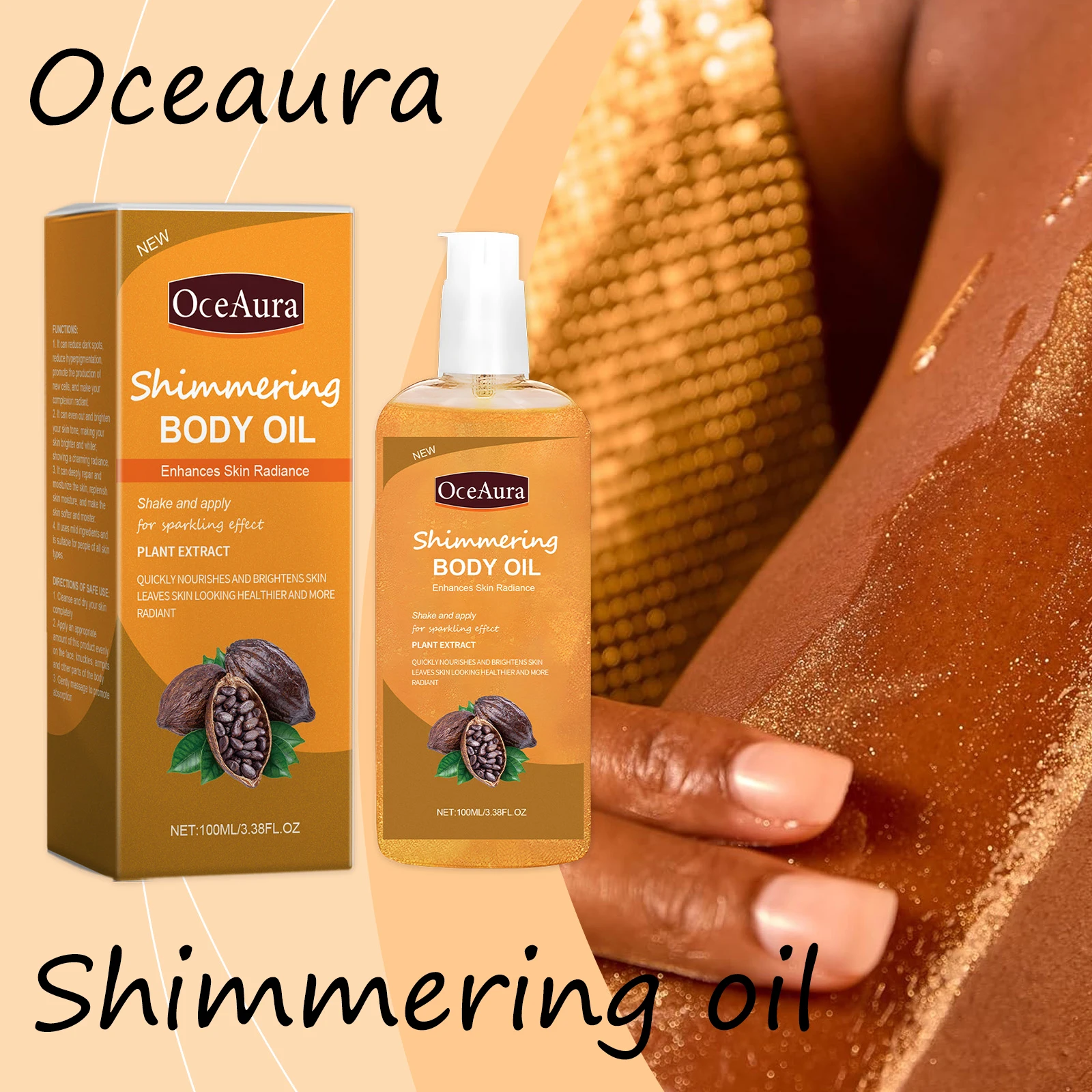 

Oceaura Body Skin Care Oil Daily Moisturizing Improve Skin Gloss Reduce Dryness Nourishing Smoothing Massage Brighten Body Oil