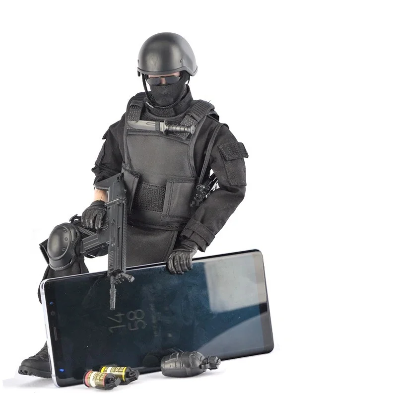 12 "SWAT figurka żołnierza 1/6 skala Model siły specjalnej 30 ruchomych stawów pcv figurka zabawki-modele do kolekcjonowania dla chłopców — 2