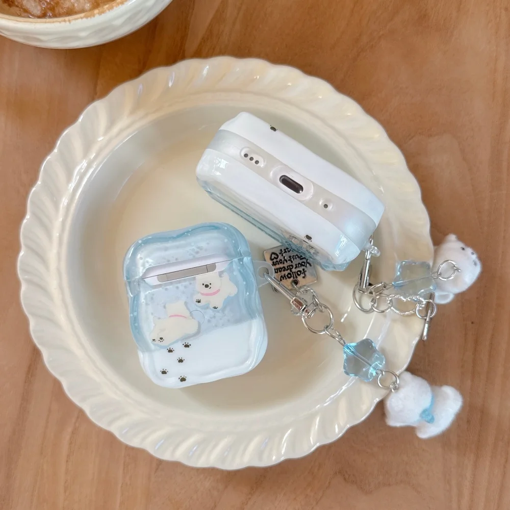 

Cute puppy headphone protective case for winter play, suitable for AirPods 4/3/2 Pro/2/4, new shockproof protective case