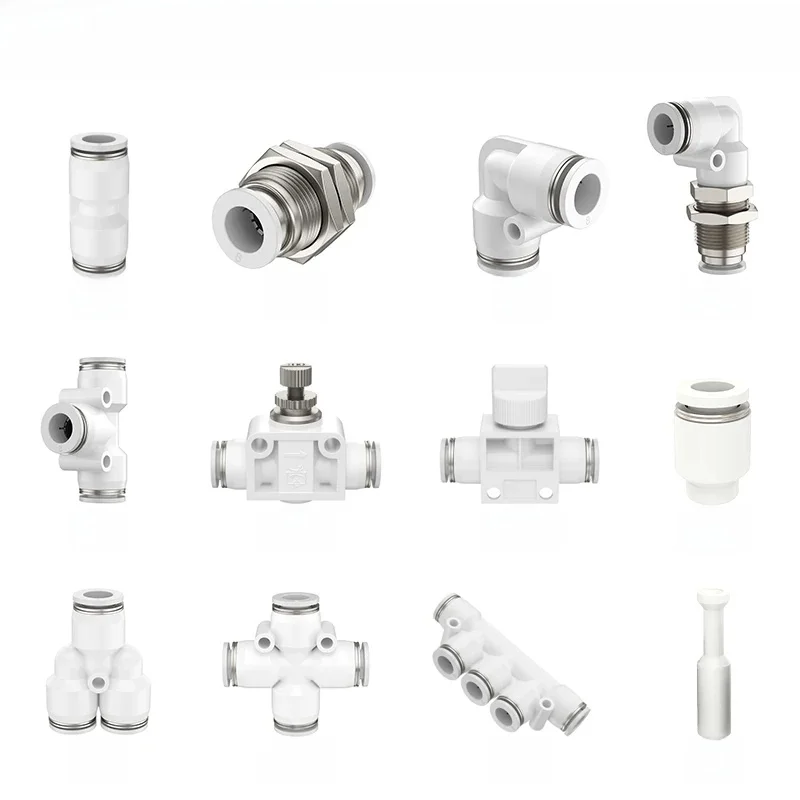 Connecteur de tuyau de raccord pneumatique de haute qualité, raccord à dégagement rapide, 4mm, 6mm, 8mm, 10mm, 12mm, PU long, PE, HVFF, PY, PZA, PK, PM, PSA, PP, PPFTUPE