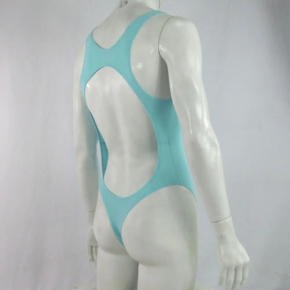 Mens G3932 bodysuit Thong Leotard Nylon spandex High Cut new style Silky Thin Jersey