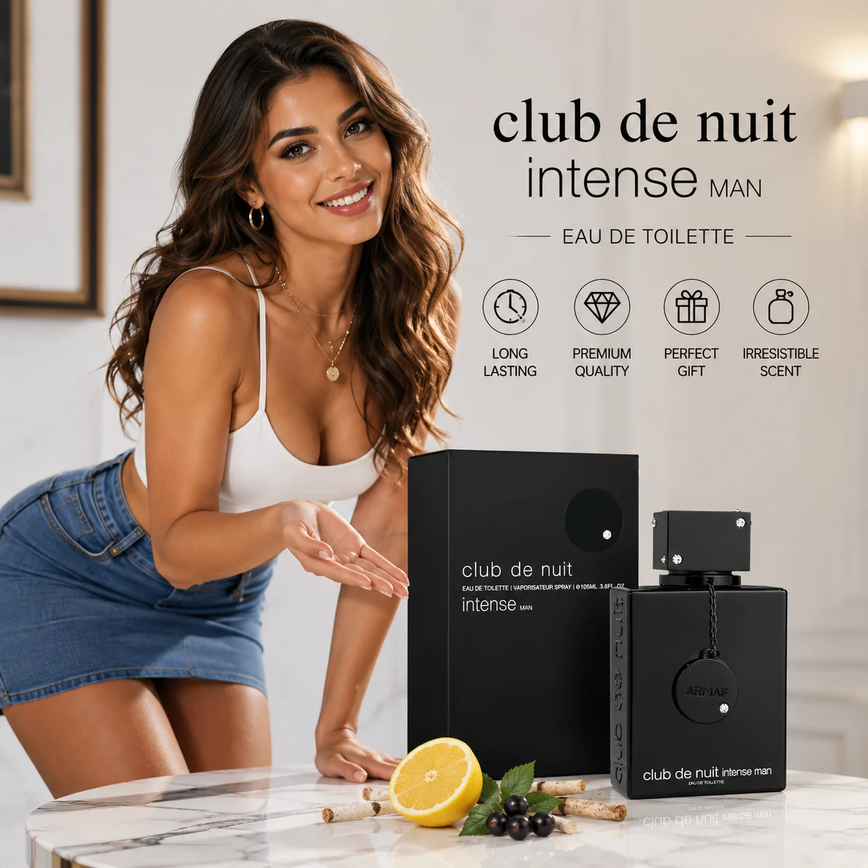 ARMAF Club de Nuit Intense for Men Eau De Toilette 3.6 Fl Oz Unisex Perfume New in Box Black
