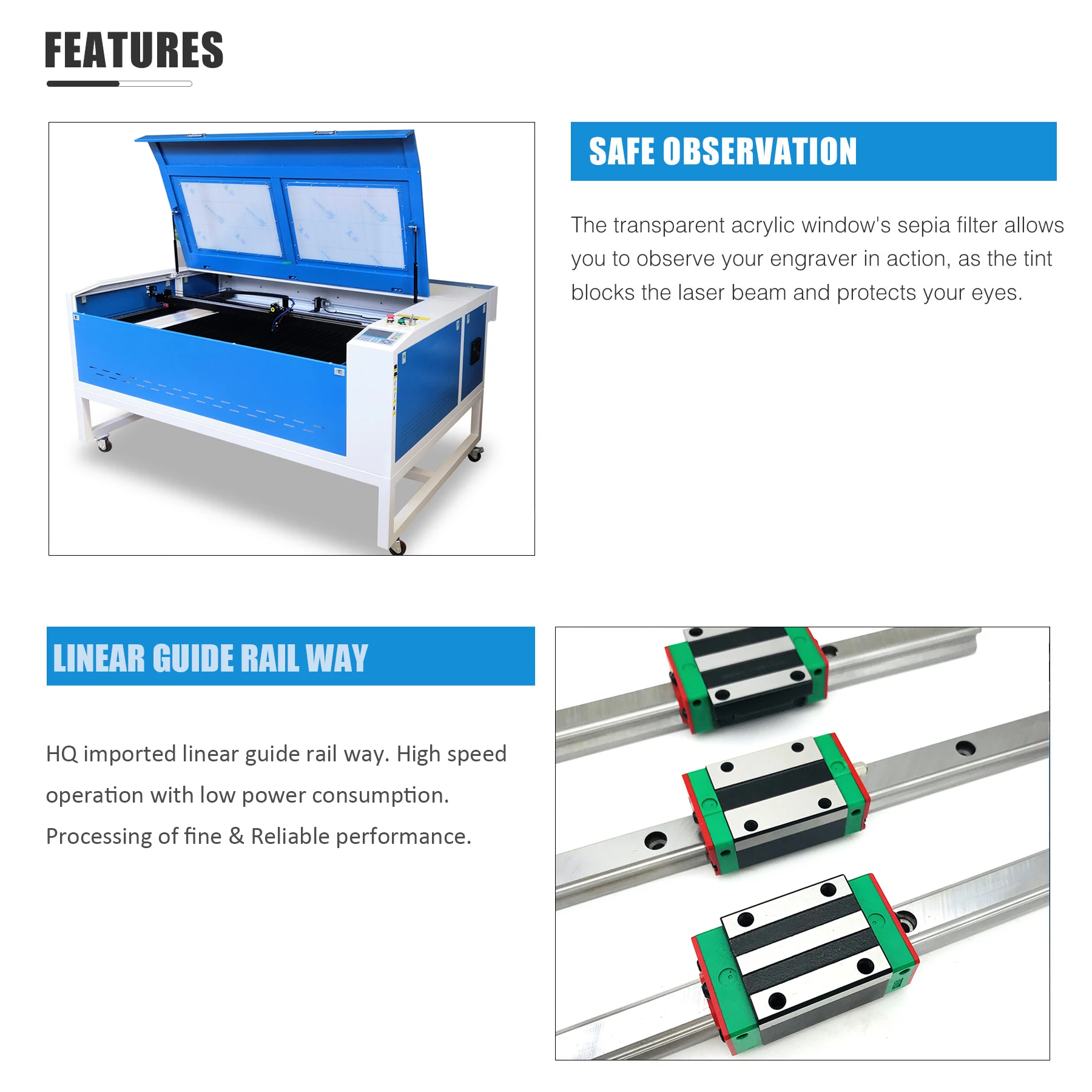 Laser Engraving Redsail manufacture 130W 36×51inch co2 laser engraving machine with 200 mm electronic adjustable lifting table