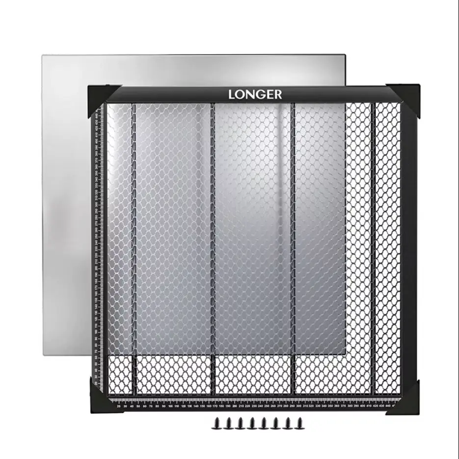 LONGER Stół Roboczy Laserowy Honeycomb 500x500mm 440x440mm z Aluminiową Płytą do Grawerki i Wycinarki Laserowej Podkładka do Laserów CO2 Diodowych i Fiber (440*440mm) — Zdjęcie 2 z 2