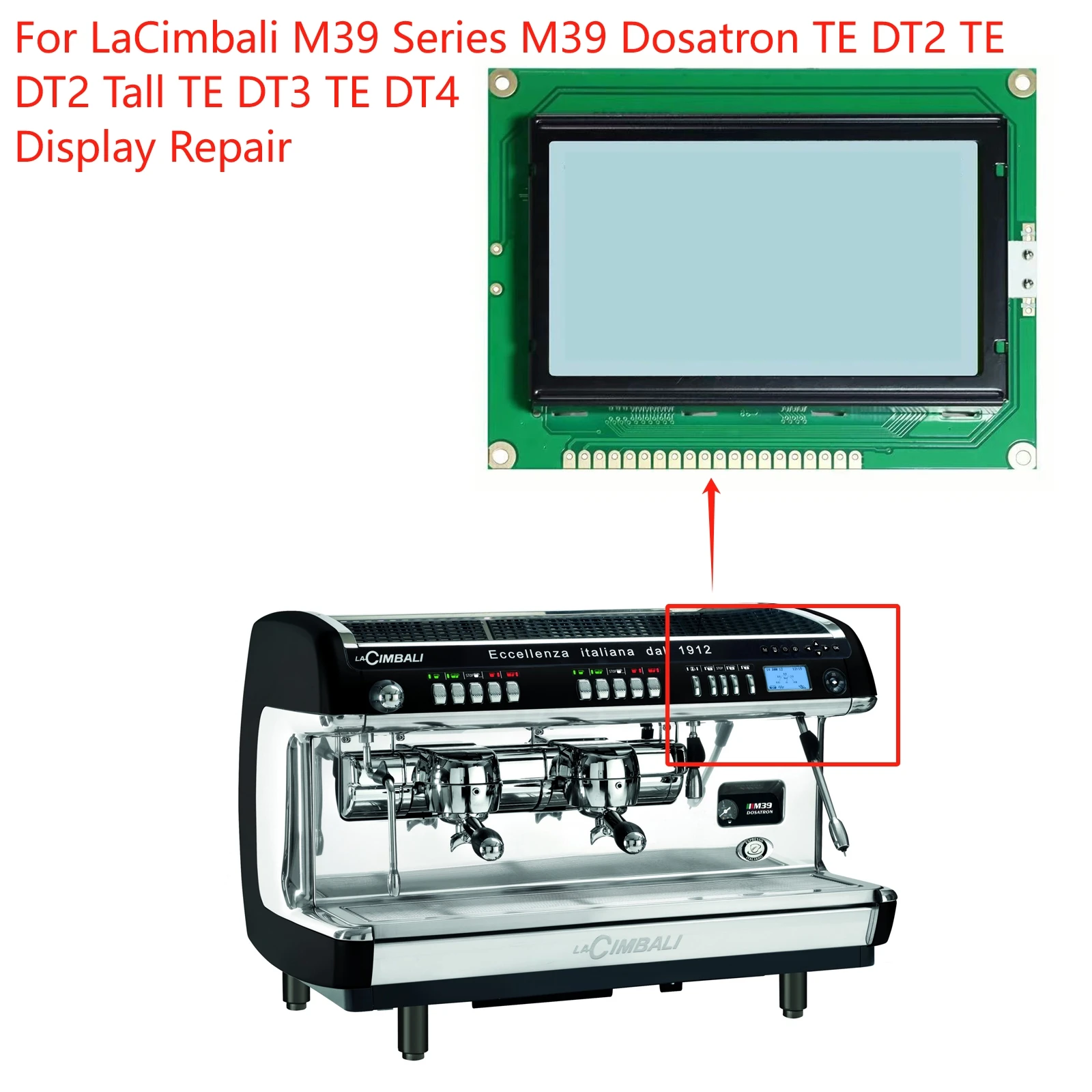 New LCD Screen Module for LaCimbali M39 Series M39 Dosatron TE DT2 TE DT2 Tall TE DT3 TE DT4 Display Repair