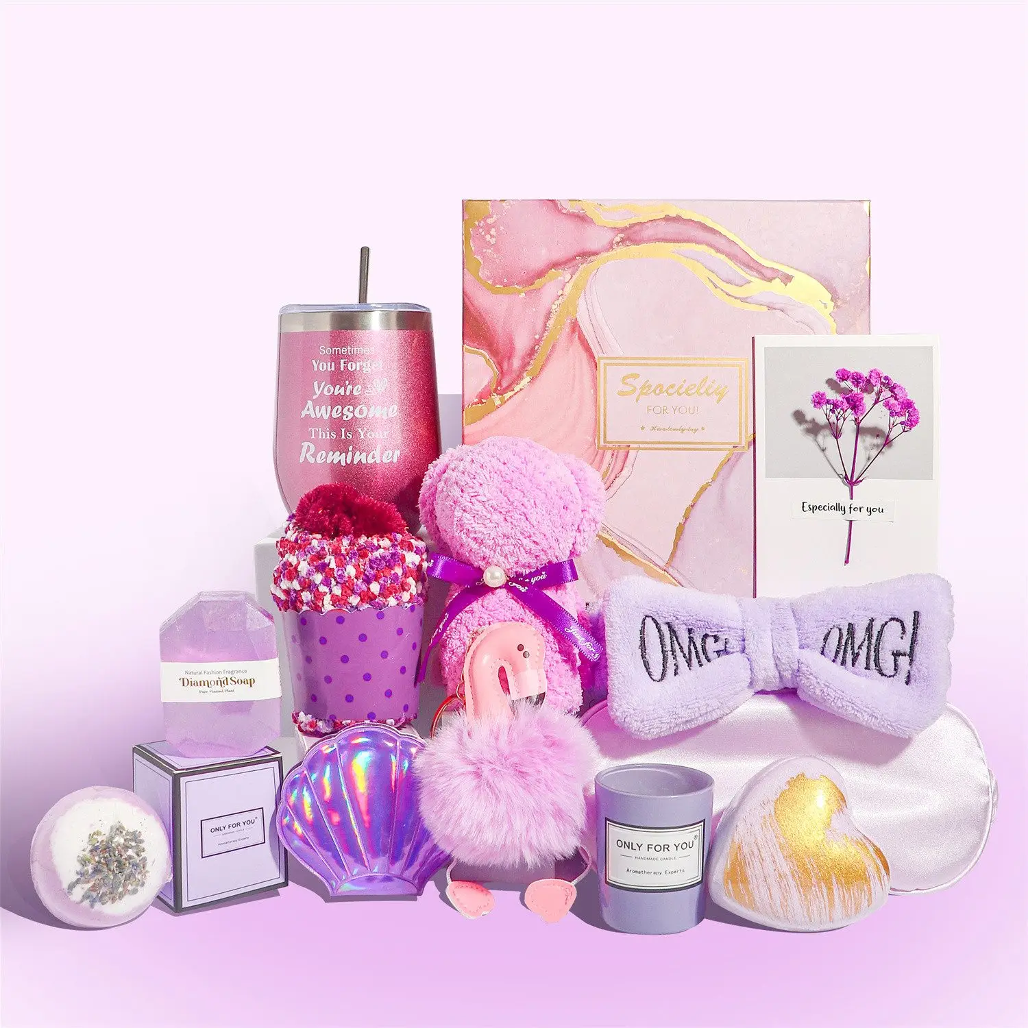Geschenkdoos voor vrouwen, een verzameling van 13 verzorgingsproducten, inclusief een geïsoleerde beker, een geurkaars, een slaapmasker, ideaal als verjaardags- of kerstcadeau.