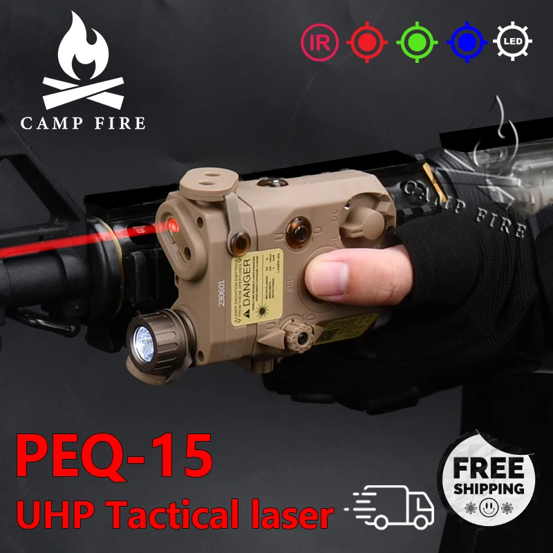 

WADSN Tactical Airsoft Aiming UHP PEQ 15 PEQ-15 LA5C Red Dot Green Blue IR infrared Laser Indicator AR15 Weapon Scout Light