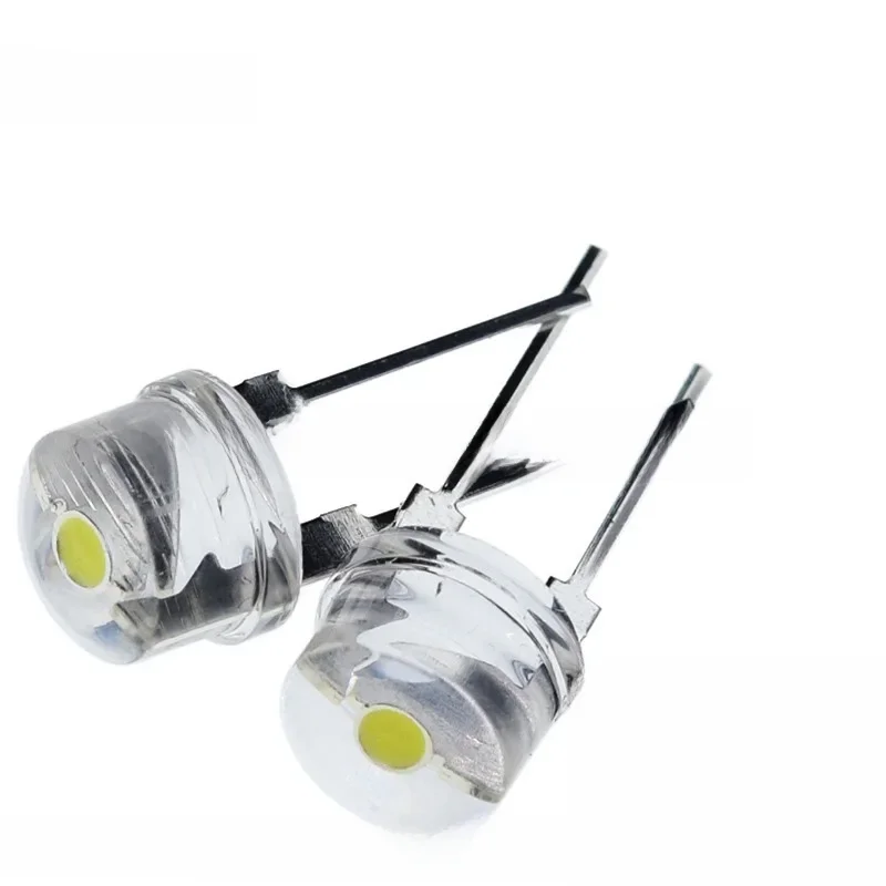 10szt F5 5mm Słomkowy kapelusz Dioda LED Super jasna lampa Przezroczysta dioda elektroluminescencyjna 0,5W Czerwony Żółty Zielony Niebieski Biały Diy — zdjęcie 2
