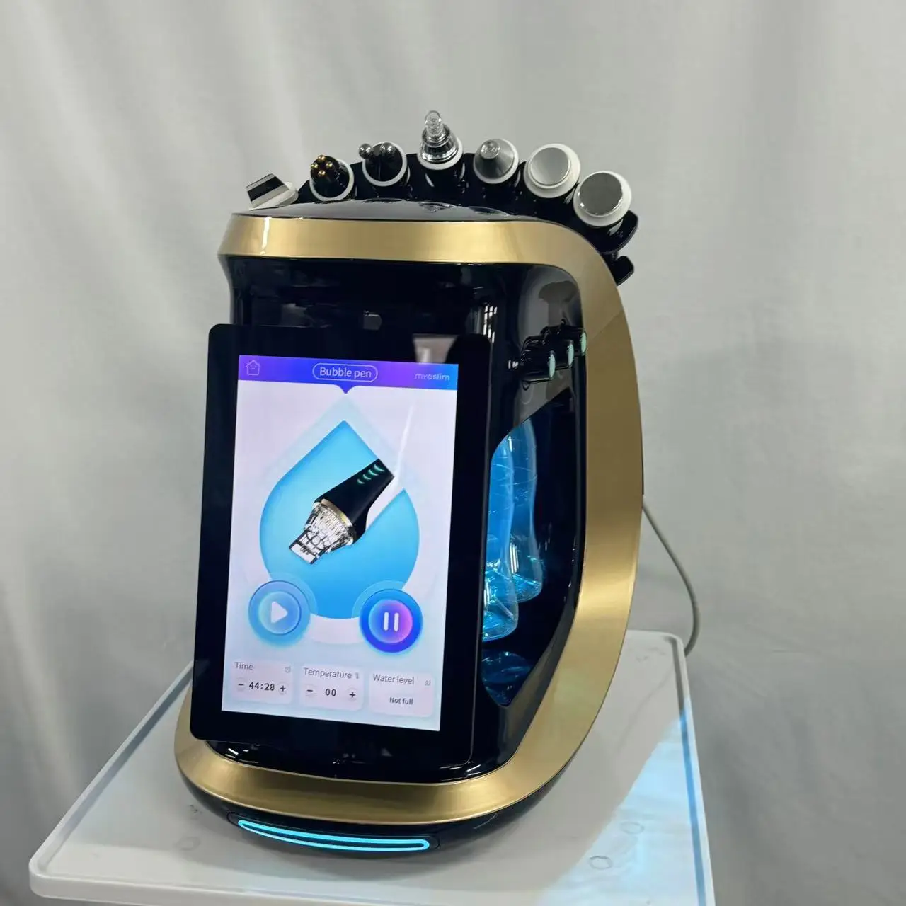 Máquina de Dermoabrasión Hydra de agua, oxígeno, hielo, azul, chorro inteligente, exfoliación de agua, microcorrientes de burbujas pequeñas para dispositivo de limpieza Facial