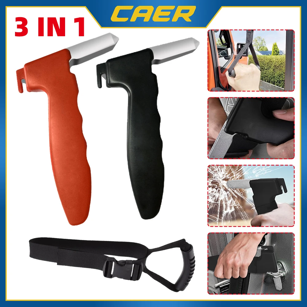 3 in 1 Vehicle Support Handles, Window Breaking Hammer , Elderly Portable Automotive Door Assist Multi function Car Handle