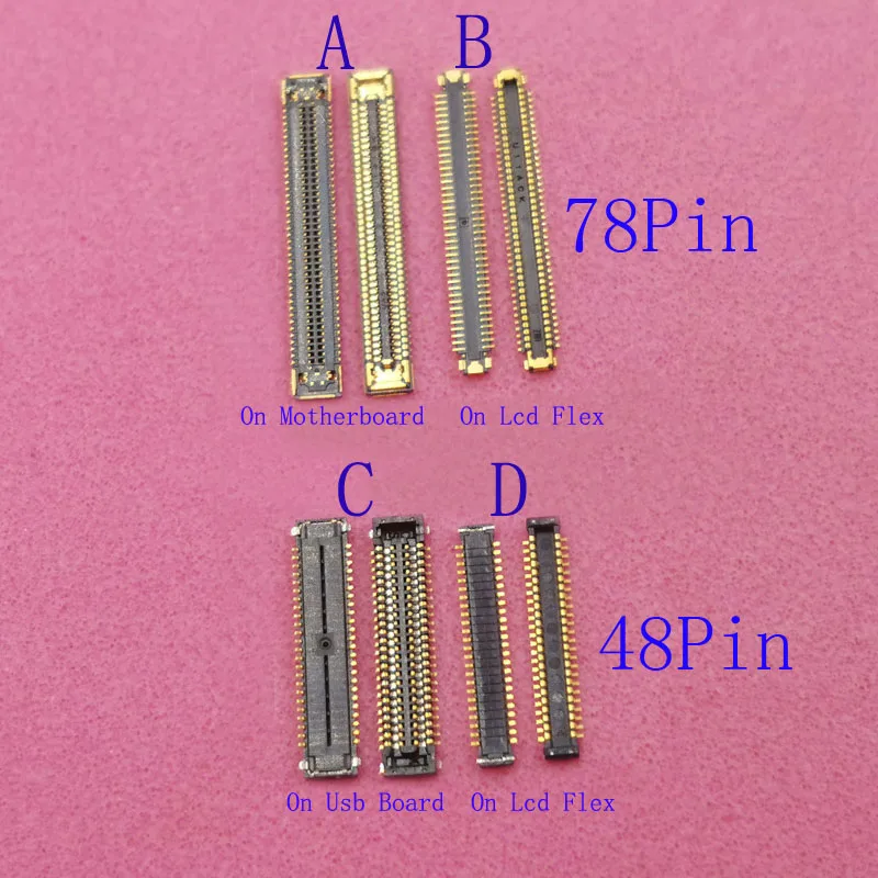 2Pcs LCD Display Screen Flex FPC Connector For Samsung Galaxy A12 A125 A125F M12 M127 M127F USB Charger Charging Plug 48 78 Pin