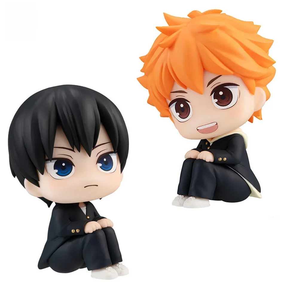 10 cm Anime Haikyuu Figur Hinata Shoyo Tobio Kageyama 2 stücke Set Action Figural Puppe Spielzeug Auto Kawaii Dekoration PVC Modell kinder Geschenk