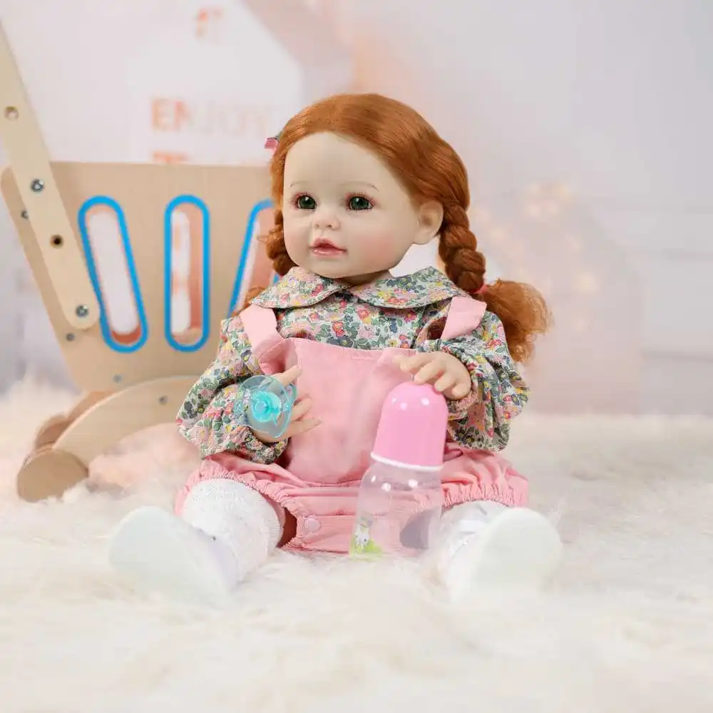 クローバレイ 22インチ クラシック リアルなリボーンドール 超キュート ソフトビニールドール 高品質おもちゃ ままごと人形 子供 クリスマスプレゼント