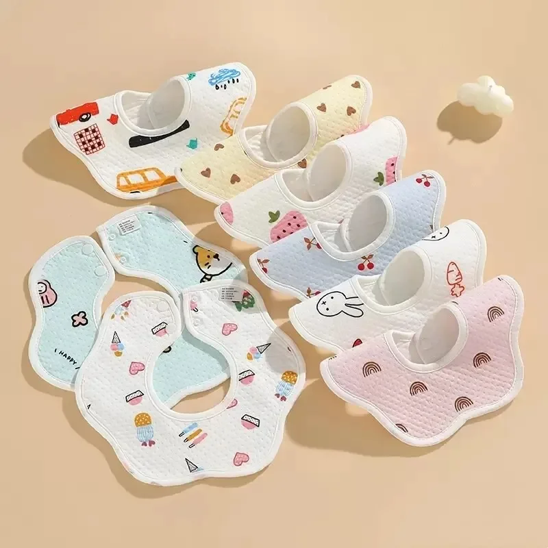 Bavoirs d'alimentation imperméables pour bébé, 3 pièces, pétales pour nourrissons, mignon fil de coton, serviette de salive, nouveau-né, tissu doux pour enfants