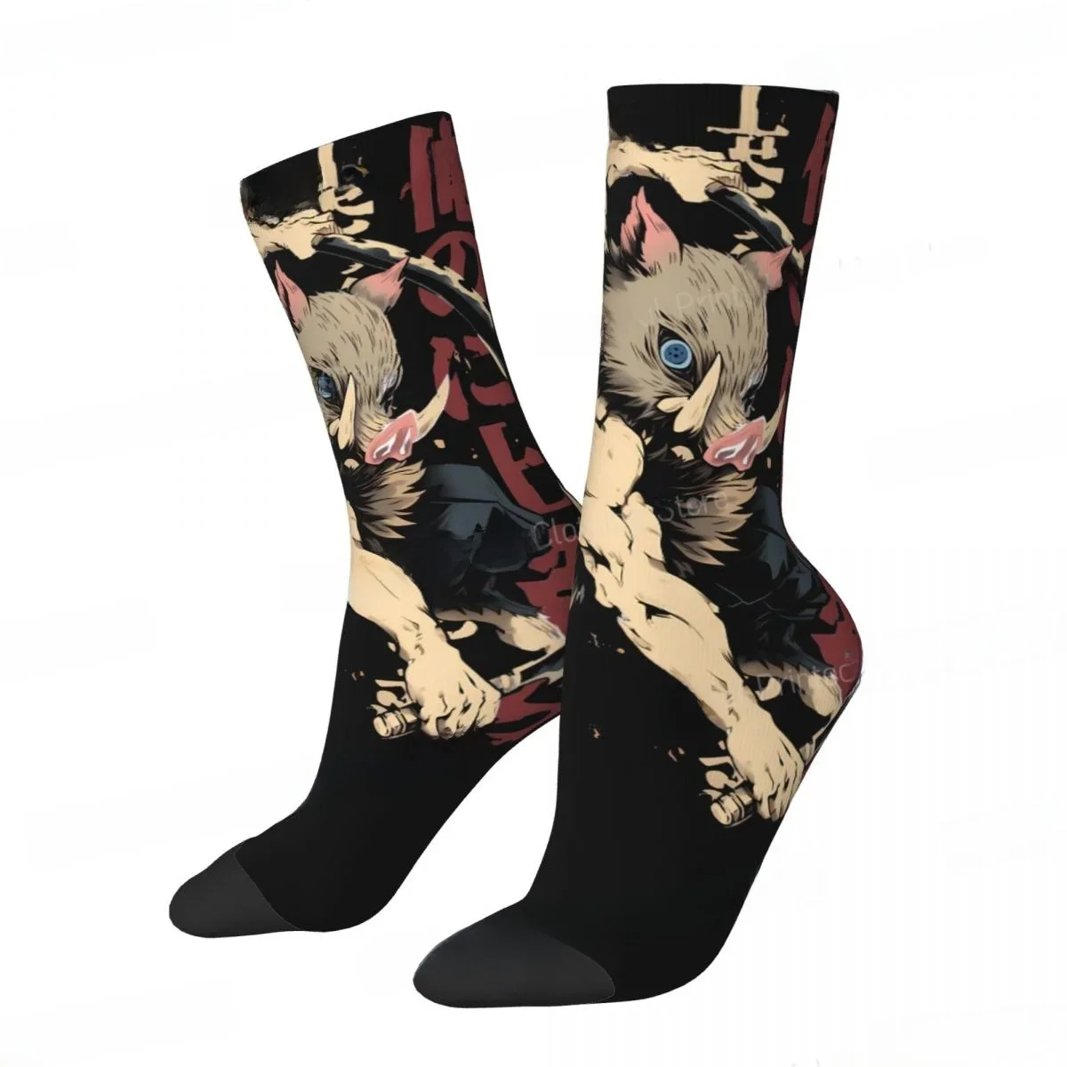 AliExpress Harajuku Demon Slayer Graphic Inosuke Men Women Happy Socks Cycling Novelty Spring Summer Autumn Winter Stockings Gift