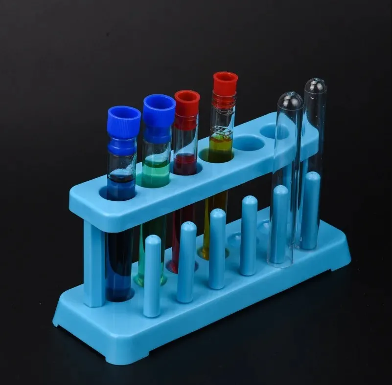 New Lab Plastic Test Tube Rack 6 Holes Holder Support Burette Stand Supply Auxiliary Teaching Equipment In School Laboratory