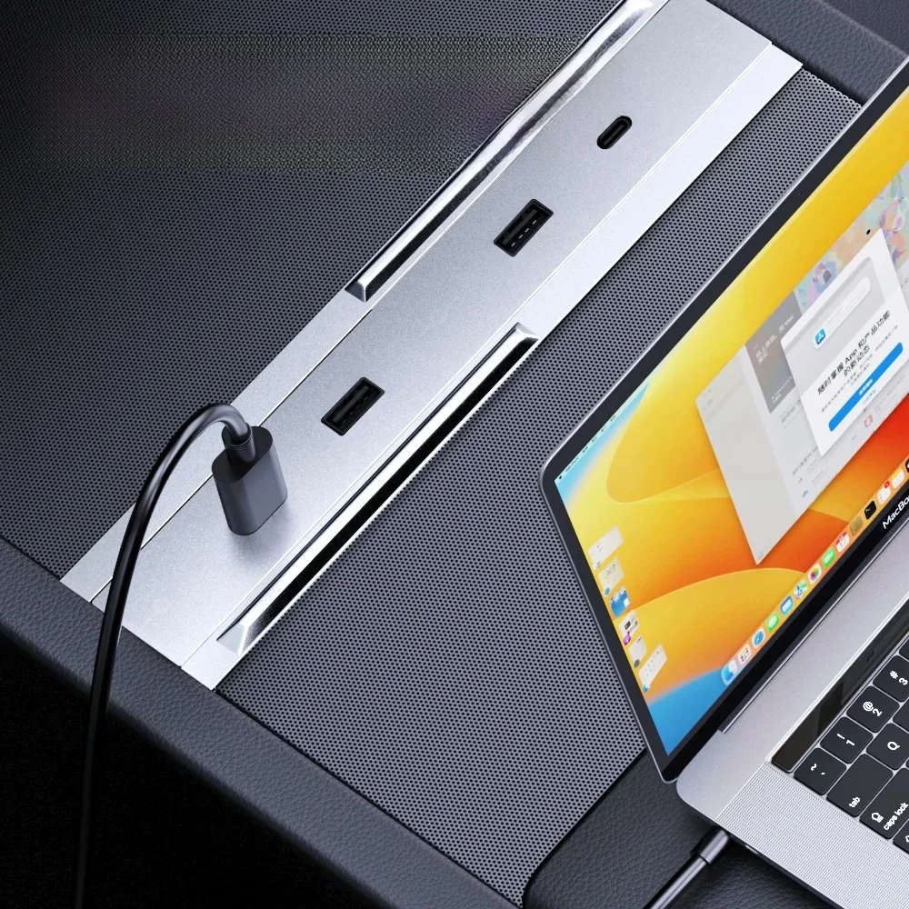 Pour Tesla modèle 3 Highland 2024 nouveau modèle Y 2025 lancement Juniper 65W station d'extension contrôle Central charge rapide Shunt USB HUB