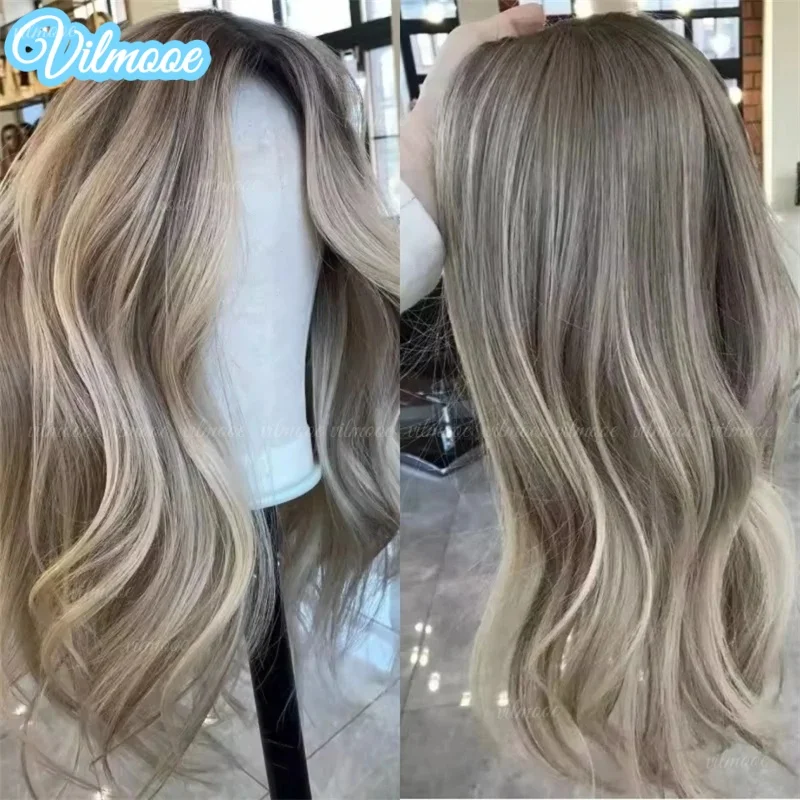 

Волнистые парики из натуральных волос Highlight Body Wavy # Парик с кружевной передней частью 13x4, без клея, с эффектом балаяж 8/613, предварительно выщипанный, короткий боб