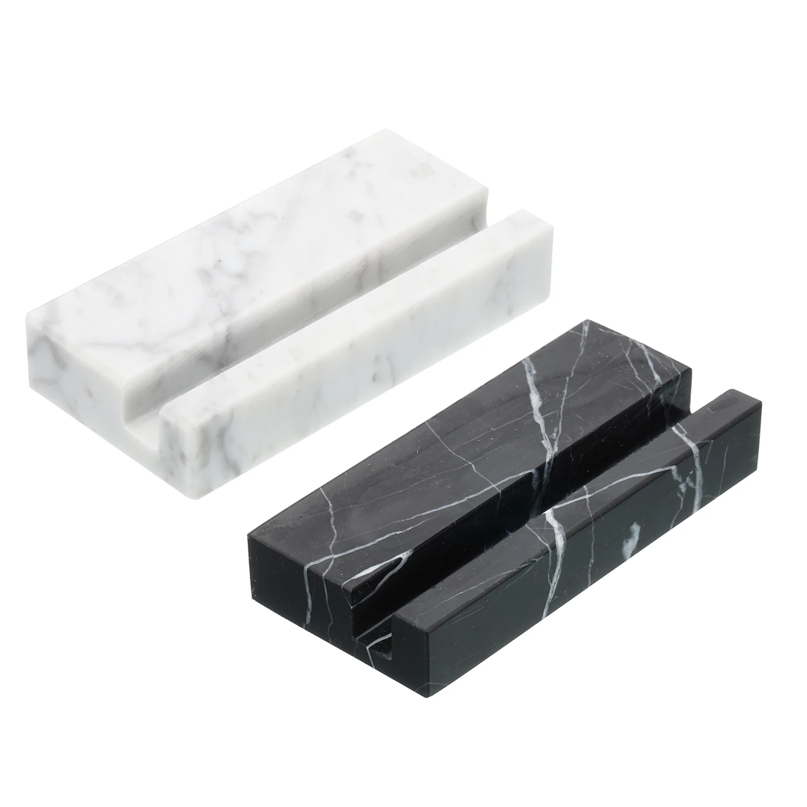 

1/2Pcs Business Card Holder for Desk Marble Business Card Holders Stone Card Stand Organizer Cards Display for Office Exhibition