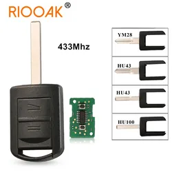 2 przyciski 433.9MHz ID40 Chip zdalnego kluczyka Auto klucze Fob dla opla Vauxhall Corsa C Meriva Astra Combo Agila 5WK48668