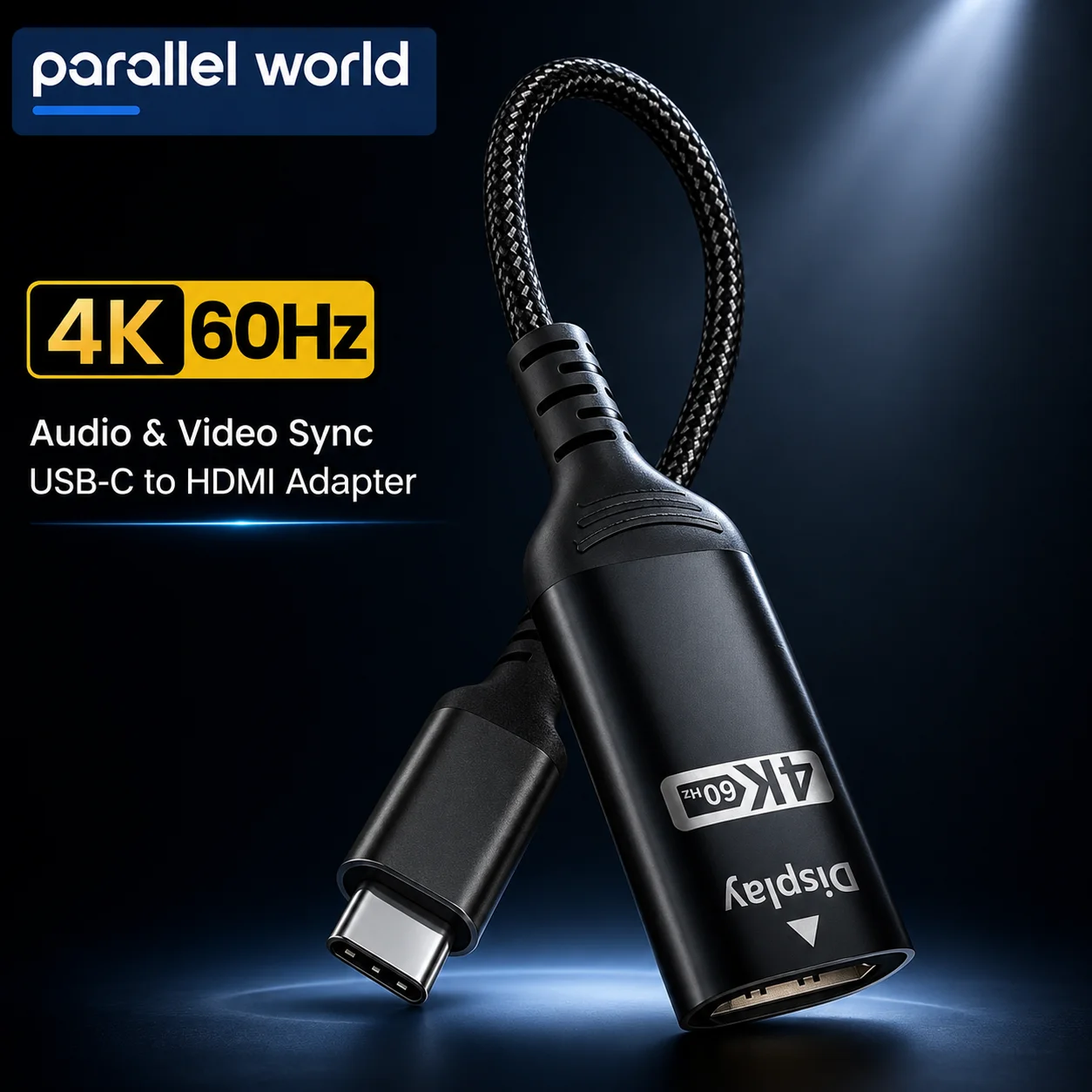 USB C to HDMI Cable Adapter 4K 60Hz HDR Type C Thunderbolt 3 Compatible Video Cable for MacBook Pro iPad Laptop TV Monitor