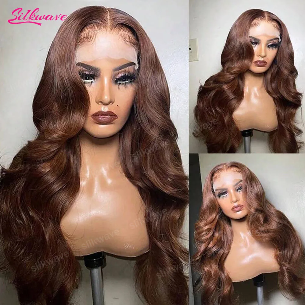 

Body Wave Chocolate Brown Human Hair Wigs 13x6 Hd Lace Front Wig 200 High Density Pre Plucked Bleached Knoted Brazilian Hair Wig