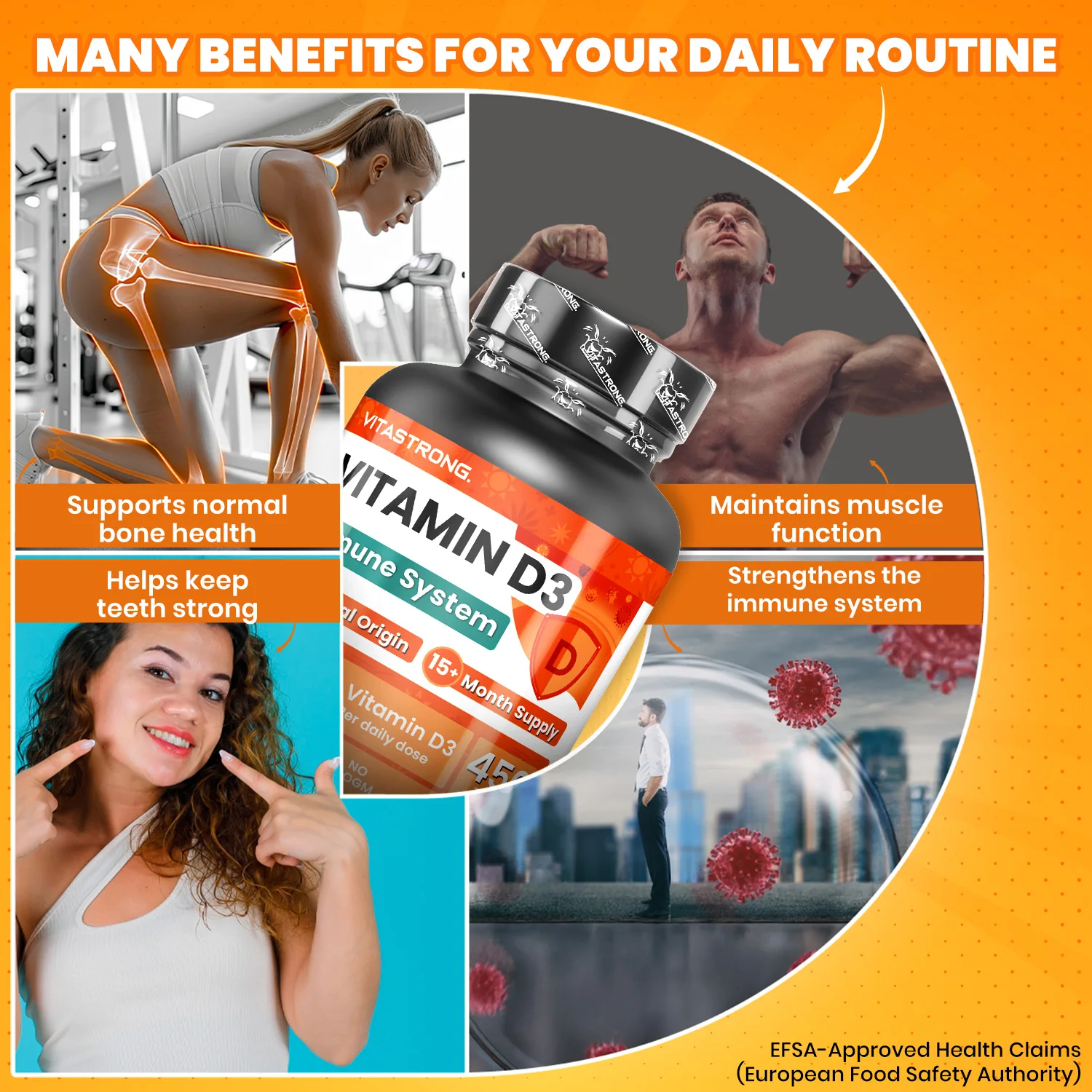 فيتامين د3 2000 وحدة دولية 50 مللي جرام جرعة عالية، 1 يومًا، 450 قرصًا د3 فيتامين كولكالسيفرول (15 + شهرًا)، الجهاز المناعي، العظام، المتانة، العضلات، مكمل فيتامين د عالي الجودة #3