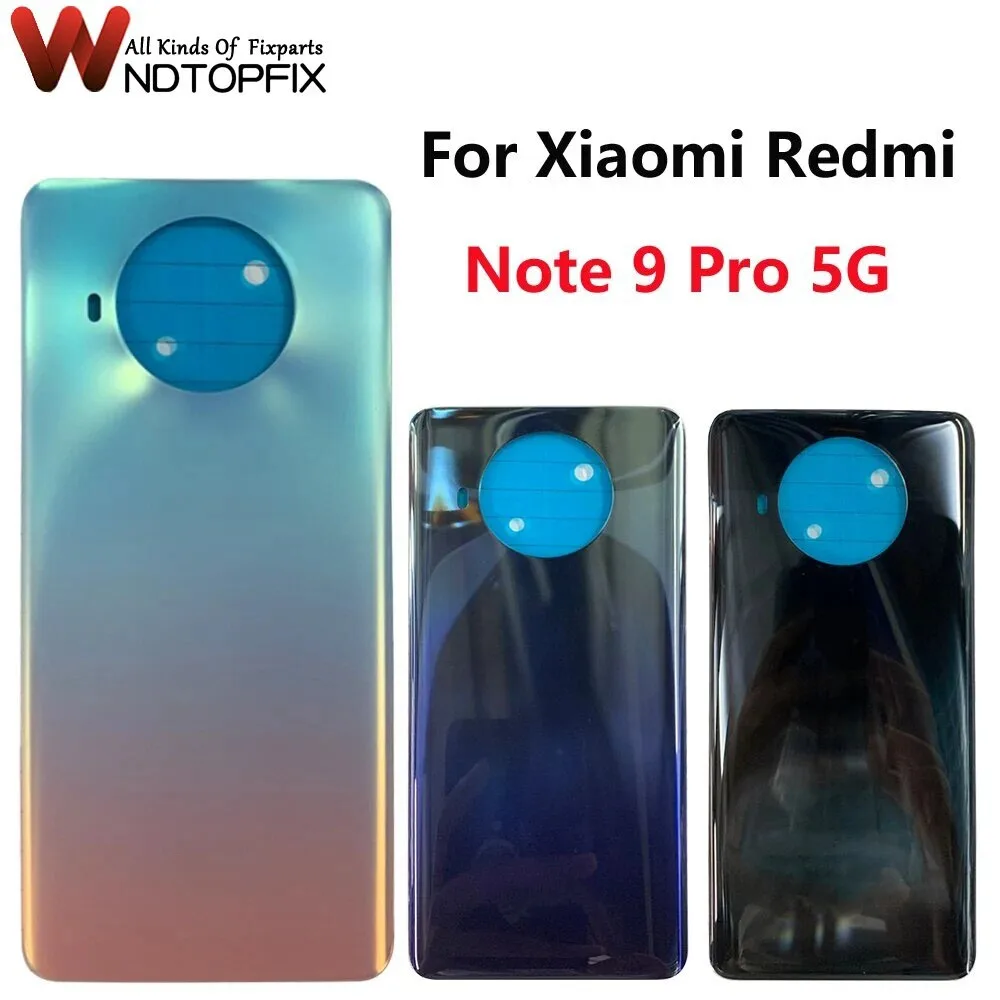 

6.67" For Xiaomi Redmi Note 9 Pro 5G Battery Cover Glass Panel Rear Housing Case For Redmi Note 9Pro 5G M2007J17C Back Cover