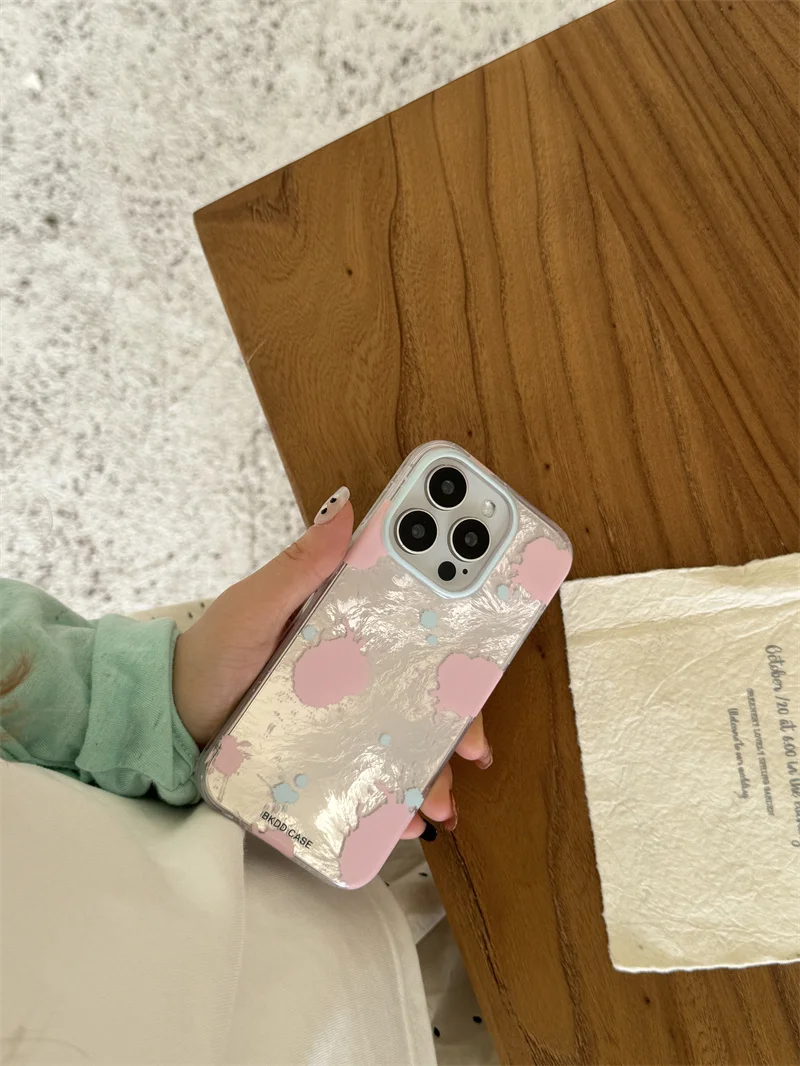 Lovely Floral Aurora Case For iPhone 15141312 Pro Max 15Pro Lovely splash-ink case shock-proof case